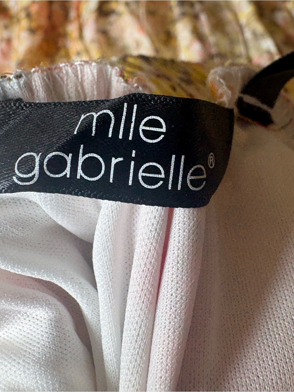 Mlle Gabrielle Skirt XL Floral Button-Front Tiered Midi Skirt in Yellow and Pink - Picture 7 of 9